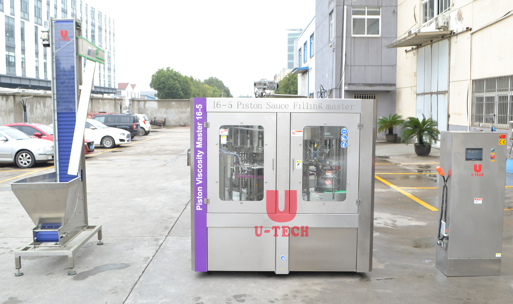 U TECH MACHINE Автоматическая роторная жидкая поршневая машина для наполнения и запечатывания салата с чили икрой, томатным соусом, цена линии